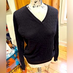 Kim Rogers Black Cable Knit Sweater, Size S